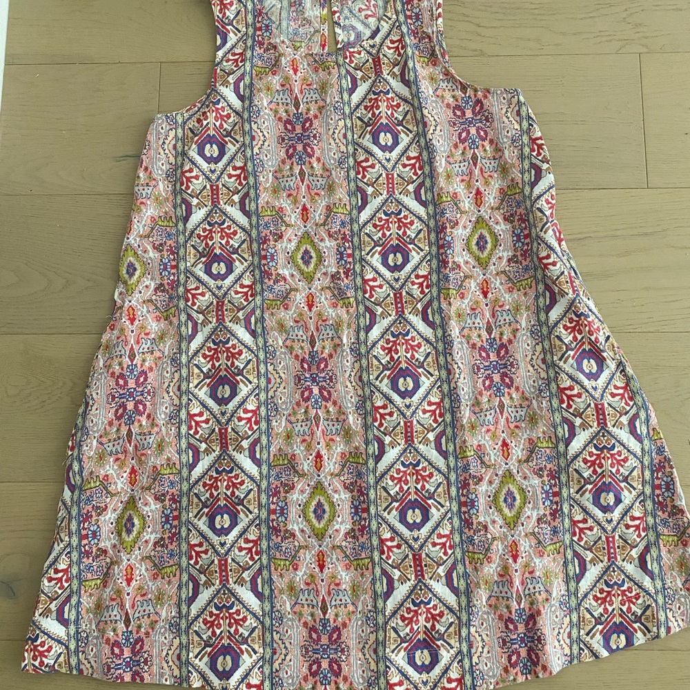 Floral Sleeveless Linen Dress